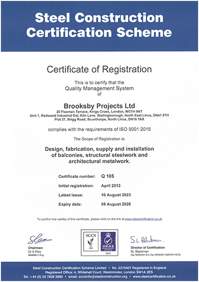 Brooksby Projects QMS Cert to 09 August 2026